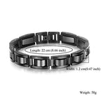 Feraco Mens Magnetic Bracelets, Classic Balck Titanium Stainless Steel Bracelets with Natural Hematite Magnet Stones,Men's Jewelry Gifts,8.66 inch - color: Black