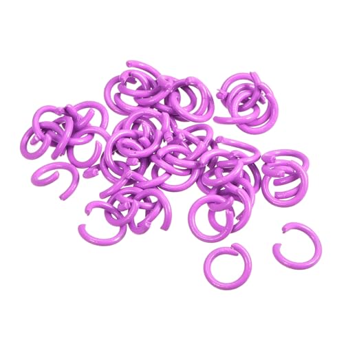 uxcell Open Jump Rings, 8mm Colorful O-Ring Connectors for DIY Crafts Jewelry Making, Carbon Steel, Purple, 100Pcs - color: Purple, size: 8mm