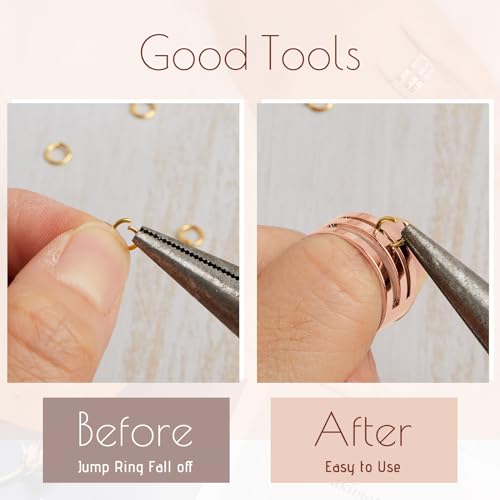 Hicarer 2 Pieces Jump Ring Opening Tools Opening Stainless Steel Jump Split Ring Opener Circle Tool for Jewelry Makers Craft Projects Supplies(Rose Gold) - color: Rose Gold