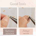 Hicarer 2 Pieces Jump Ring Opening Tools Opening Stainless Steel Jump Split Ring Opener Circle Tool for Jewelry Makers Craft Projects Supplies(Rose Gold) - color: Rose Gold