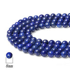 DUQGUHO Blue Beads for Jewelry Making 8mm Lapis Lazuli Beads for Bracelets DIY Natural Crystal Bead 47PCS - color: Blue#3