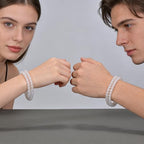 14in Agate Wrap Bracelet for Women Men Natural Round Beaded Agates Stone Healing Stretch Bracelets Elastic Handmade Polished Gemstone Beads Bracelet - color: White Agate, size: 6mm Beads