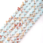 8mm Natural Azure Imperial Jasper Gemstone Faceted Clovers Beads Four-Leaf Spacer Loose Beads for DIY Jewelry Making Beads - color: Azure Imperial Jasper