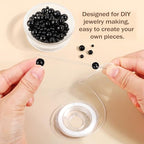 AD Beads 8mm Natural Round Loose Beads 110 Pieces, for Making 108 Mala Prayer Beads Necklace, Bracelet & Yoga Meditation, Jewelry Design (Black Onyx) - color: Black Onyx, size: 8mm-110pcs