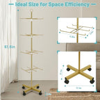 Flenpptly Retail Display Stand Rotating Display Stand 4 Tier Spinning Display Stand for Craft Shows, Jewelry, Keychain, Earring Adjustable Height Retail Display Racks (Gold) - color: 4-Tier Gold