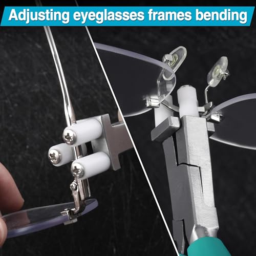 6 Inches Optical Trident Pliers Adjusting Eyeglasses Leg Eyeglass Adjustment Tools Professional Eyeglasses Adjusting Frame Bending Bridge Temple Pliers with Screwdriver and Glasses Cloth - style: Optical Trident Plier