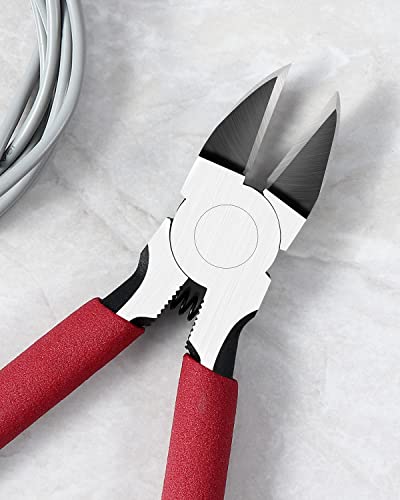 IGAN-P6 Wire Cutters (Pack of 2), 6-inch Ultra Sharp & Powerful Side-cutting Pliers with Longer Flush Cutting Edge, Ideal Wire Cutter for Crafts, Floral, Electrical & Any Clean Cut Needs - size: Pack 2