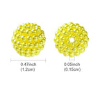 40pcs Round Acrylic Berry Beads, 12mm Large Chunky Bubblegum Beads Loose Spacer Ball Bead for Jewelry Making Earrings Necklaces Bracelets DIY Beading Crafts, Yellow - color: Yellow