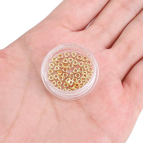 BEADIA 14K Gold Plated Triangle Spacer Beads 3x1.5mm 50pcs for Jewelry Making Findings Non Tarnish - color: 14K Gold, size: 3x1.5mm Triangle