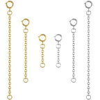 Bonison Necklace Extender Gold - 18k Gold Plated Chain Extenders for Necklaces, Gold Necklaces Bracelet Anklet Extenders for Women Jewelry Making (6 pcs Gold+Silver (1 2 3 Inch)) - color: 6 pcs Gold+Silver (1 2 3 Inch)