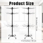 Kifmurase 2PCS Rotating Display Stand Metal Spinner Display Rack with Hooks Adjustable Height Holders for Earrings Necklace Key Rings, 3 Tiers Retail Vendor Jewelry Display Rack(Black)
