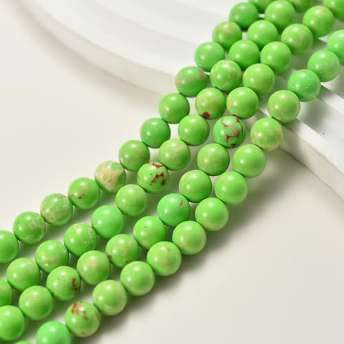 6mm Green Imperial Jasper Stone Beads Natural Crystal Gemstone Round Loose Beads for DIY Jewelry Making 15"/Strand - color: Green Imperial Jasper, size: 6mm