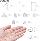 SONGIN Earring Making Kit, 1100 Pcs Jewellery Findings Earring Making Supplies Kit with Ear Hooks Posts Pins Open Jump Rings and 6 Styles Ear Backs (Silver) - color: Silver