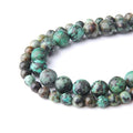 Natural Stone 6mm African Turquoise Smooth Round Loose Beads Energy Gemstone DIY for Jewelry Making Bracelet Necklace 1 Strand 15" - color: African turquoise, size: 6mm