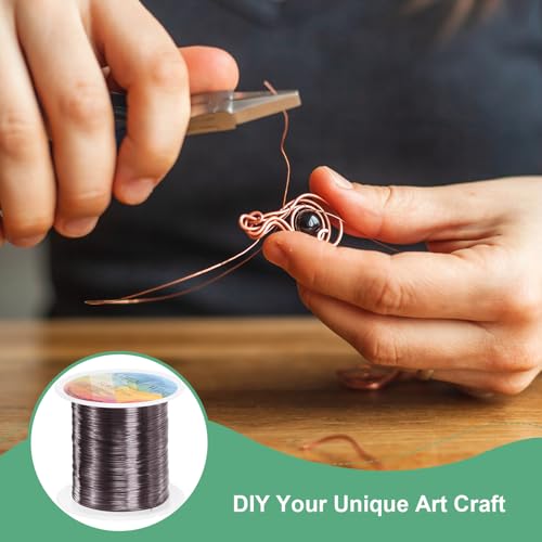M METERXITY 0.2mm Jewelry Wire, 32 Gauge 328FT Craft Wire Copper Beading Wire for Jewelry Making/Planting/Weaving/DIY Crafting, Soft Metal Wires [100M, Metallic Black] - color: Metallic Black, size: 0.2mm 32 Gauge