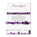 Healing Crystal Bracelets for Women 2 PCS 6mm Natural Stone Bracelet Stretch Crystal Beaded Bracelets Handmade Gemstone Bracelet Jewelry Gifts Christmas Gifts for Women Girls - style: amethyst