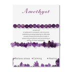 Healing Crystal Bracelets for Women 2 PCS 6mm Natural Stone Bracelet Stretch Crystal Beaded Bracelets Handmade Gemstone Bracelet Jewelry Gifts Christmas Gifts for Women Girls - style: amethyst