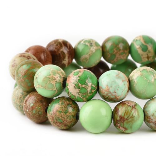 4mm Fruit Green Sea Sediment Imperial Jasper Round Gemstone Natural Stone Loose Beads for Jewelry Making Design Crafts 90 Pcs 15 Inch - color: Fruit Green, size: 4mm