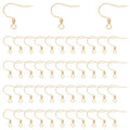 UNICRAFTALE 100Pcs Real 18K Gold Plated Earring Hooks Stainless Steel French Hooks with Horizontal Loop Metal Ear Wires Drop Earring Finding for Jewelry Making DIY Earrings Findings 17x18x2.4mm - size: 17mm Long