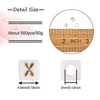 FASHEWELRY 500Pcs White Acrylic Cube Letter Beads 4.5x4.5x4.5mm Golden Alphabet A-Z Spacer Beads for DIY Bracelet Necklace Jewelry Making - color: White Golden-500Pcs, size: 4.5x4.5x4.5mm