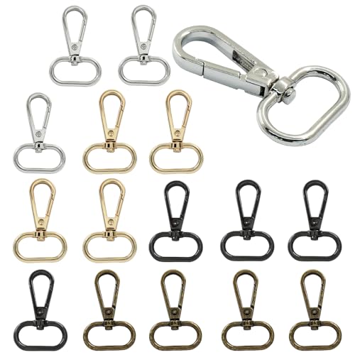16 Pack Swivel Lobster Clasps, 1 Inch Multicolor Lobster Claw Clasps for Keychains, Oval Ring Swivel Snap Hooks Metal Lobster Clips for Purse, Snap Tabs, Craft Making - color: Multicolor