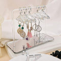 Earring Hanger Rack with 8 Mini Coat Hangers, Acrylic Earring Holder Display Stand, Ear Studs Hanging Earrings Organizer For Women Girls, Silver - color: Silver