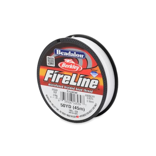 Beadalon FireLine Beading Thread by Berkley, 0.007", Break Strength 8 lb, Crystal, 50 yd - color: Crystal, style: 8 Lb / 50 Yd