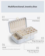 Vlando Jewelry Box Organizer for Women Girl,Lockable Jewelry Case Boxes with 2 Layers,Earrings Necklace,Rings Storage,Gift Box Packaging,Wedding Birthday Gifts Ideas Blue - color: 05.Blue