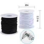 Stretchy String for Bracelets, 2 Rolls 0.8mm,1 mm,1.5mm,330 Feet Sturdy Elastic String for Jewelry Making, Necklaces, Beading and Crafts (White Black (1.5mm)) - size: White Black (1.5mm)