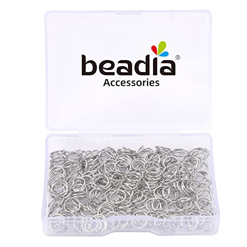 BEADIA Platinum Plated Jump Rings Non Tarnish 7mm 300pcs for Jewelry Making Findings - color: Platinum, size: 0.7x7mm