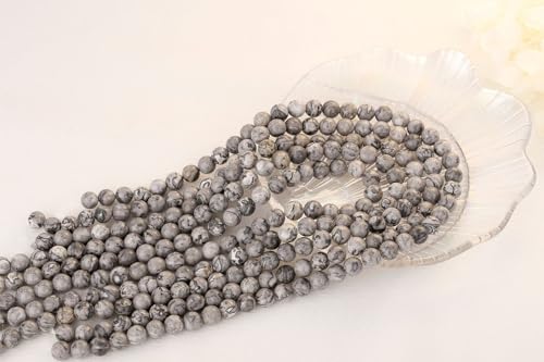 QINJIEJIE 100PCS Map Jasper Beads 8mm Natural Stone Beads Round Loose Gemstone Bead for Bracelet Beading Crystal Jewelry Making DIY Necklace Earrings 0.32" - color: Map Jasper, size: 100PCS
