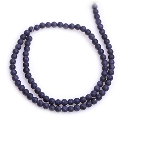 4mm Blue Sandstone Frosted Matte Unpolished Round Spacer Beads for Jewelry Making Strand 15 inch - color: Blue Sandstone, size: 4mm