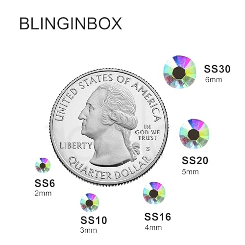 Blinginbox 50000pcs Flatback Rhinestones,Resin Non Hotfix Rhinestones Large Quantity Wholesale for Crafts DIY Creative Design,Clothes,Makeup,Nail Art (2mm=0.08",Crystal AB) - color: Crystal AB, size: 2mm=0.08"