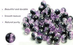 100Pcs 10mm Crackle Glass Beads for Jewelry Making - Round Spacer Crystal Beads Bulk, DIY Craft Supplies for Necklace Bracelet Earrings (Purple Black) - color: Purple Black