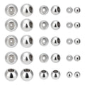 PH PandaHall 30pcs Stainless Steel Stopper Rondelle Spacer Beads with Rubber Inside, Fit Adjustable Slider Chain, Jeweley Bracelet Necklace Making