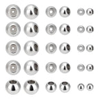 PH PandaHall 30pcs Stainless Steel Stopper Rondelle Spacer Beads with Rubber Inside, Fit Adjustable Slider Chain, Jeweley Bracelet Necklace Making