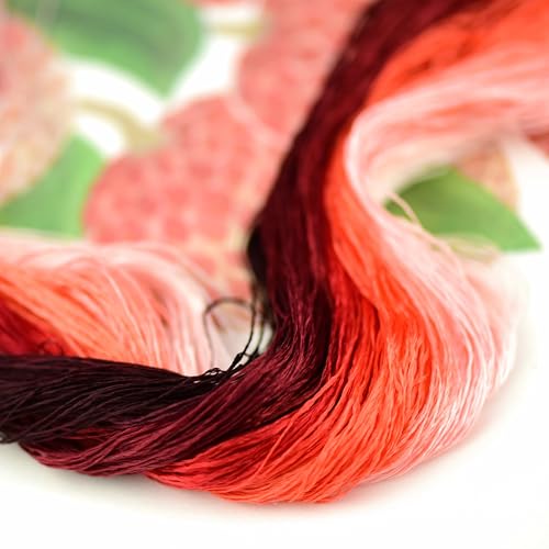 8 Skeins Mulberry Silk Floss Embroidery Thread Floss-Cross Stitch Threads China Silk Woven Jewelry Threads DIY Sewing Kits (02) - color: 02