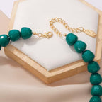 Bocar Necklace for Women, Multi Layer Statement Necklace, Long Chain Chunky Bib Seed Beads Necklace, Necklace Earring Set for Women Gift (NK-10693) - color: Teal-set