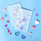 2 Pcs Heart Silicone Mold, Mixed Size Heart-Shaped Casting Jewelry Mold for Making Earrings & Jewelry Making Crafting Projects - color: mix-heart