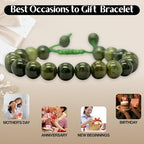 Amazing Gemstone Chrome Diopside Bracelet, Gifts For Men & Women - Protection Healing Crystal Bracelet - 8mm Gemstone Beaded Adjustable Bracelet, Pulseras Para Hombres Mujer Stocking Stuffers - color: Chrome Diopside