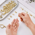 26 Pcs 18K Gold Filled Bubble Letter Charms for Jewelry Making, Initial Gold Puffy A-Z Alphabet Pendant Beads, Balloon Slide Glitter Pendants for Women’s Bracelet, Necklace & Earring Making