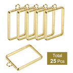 uxcell 25Pcs Alloy Open Bezel Pendants, Rectangular Hollow Frame Pendant Geometric Open Back Frame Pendant for Resin Jewelry Making Earrings Necklace Bracelet DIY, Gold Tone - color: Gold Tone, size: 1.32 x 0.83 inch