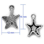 Heather's cf Silver Sea Charms – Antique Pendants, Non-Tarnish, Lead-Free & Nickel-Free, Bulk Ocean Animal Charms for DIY Jewelry, Bracelets, Necklaces, Earrings, Beach Craft Supplies (Sea Animals) - color: Dotted Starfish - 77 Pcs