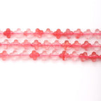 8mm Natural Watermelon Red Gemstone Faceted Clovers Beads Four-Leaf Spacer Loose Beads for DIY Jewelry Making Beads - color: Watermelon Red