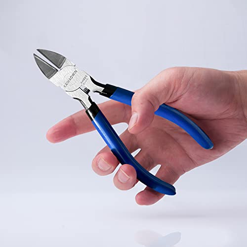 Wire Cutters 5", 5 Pack KAIHAOWIN Precision Flush Cutters Ultra Sharp Wire Cutters for Crafting Side Cutters Wire Snips Spring Loaded Dikes Wire Cutter for Jewelry Making, Blue with Black Handle