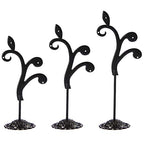 Black Earring Stand Detachable Metal Earring Display Storage Rack for Photography Jewelry Props Show Closet Retail Store Display 3 Pcs, Vine Shape