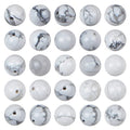 AD Beads 8mm Natural Round Loose Beads 110 Pieces, for Making 108 Mala Prayer Beads Necklace, Bracelet & Yoga Meditation, Jewelry Design (White Howlite) - color: White Howlite