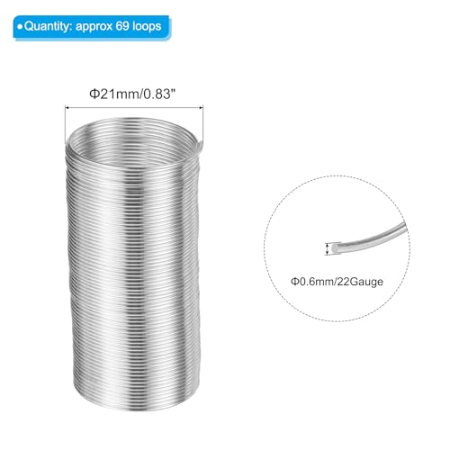 PATIKIL 69 Loops Memory Wire, 10pcs 0.6mm 22 Gauge Jewelry Wire Craft Wire Memory Steel Wire for Jewelry Making Bracelets Beading DIY Crafts, Silvery - color: Silvery
