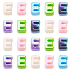 Beadthoven 20pcs Big Letter E Beads Large Hole Bubble Alphabet Acrylic Beads Charm Iridescent Plastic E Shape Loose Chunky Spacers for Jewelry Making Bracelet Necklace Keychains Shoelaces Crafts - color: E