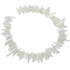 rockcloud Natural Rock Crystal Points Titanium Coated Clear Quartz Sticks Spikes Top Drilled 15 inch Strand,AB Crystal - color: #28-AB Crystal(Small)